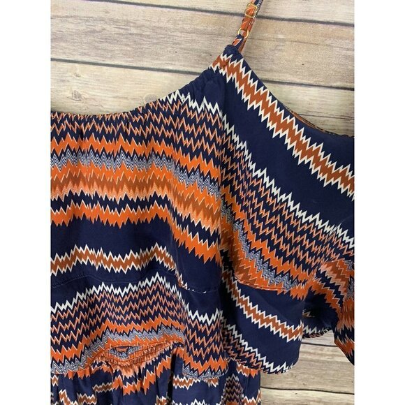 Parker Medium 100% Silk Romper Chevron Print - Picture 6 of 9